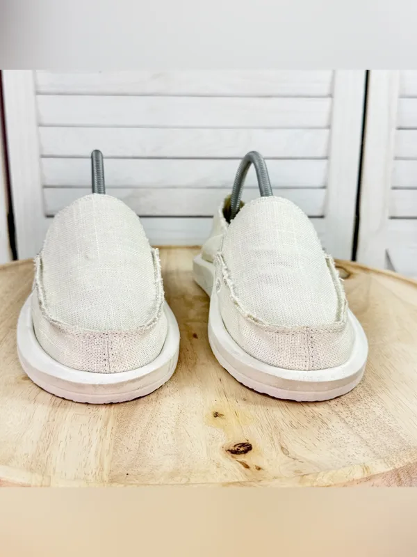 Sanuk Donna Soft Top Hemp Canvas Slip On Shoes Ivory Women Size 8 - Image 2