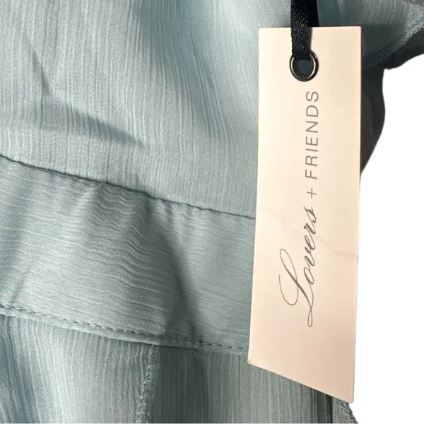 NWT Lovers + Friends Ruffle Halter Maxi Dress Baby Blue XS - Image 9