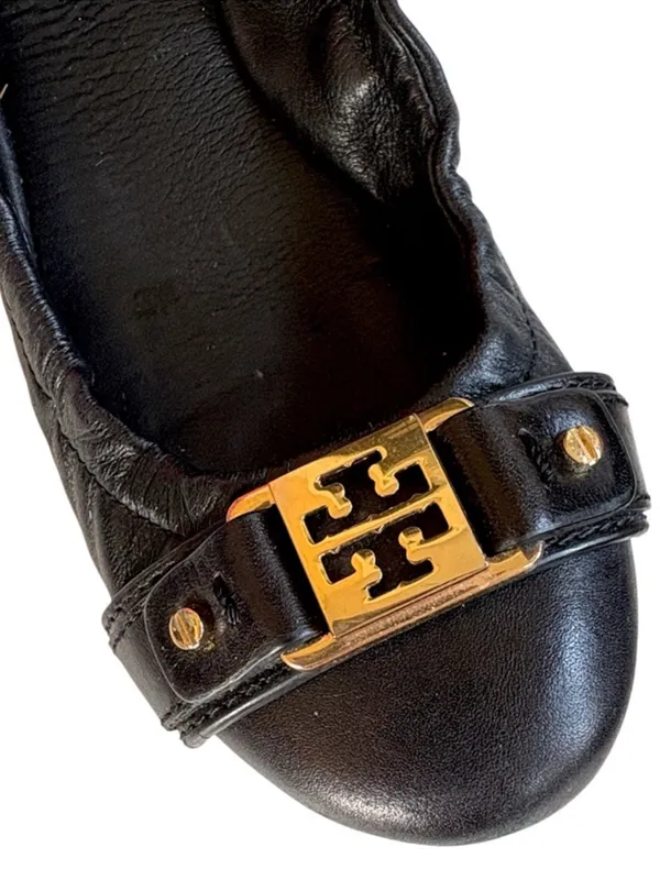 Tory Burch Leather Ambrose Ballet Flats Black Size 7 - Image 2