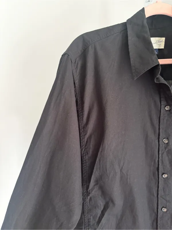 Universal Threads Shirt Dress Black Long Sleeve Button-Up Tunic Collared Size L - Image 3