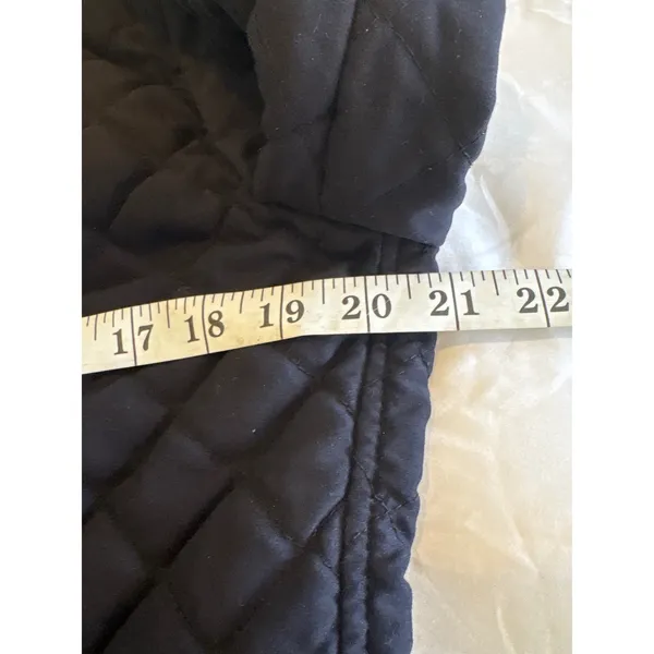 Ralph Lauren Black Diamond Quilted Jacket Button Front Gold Chain Loop Womens M - Image 8