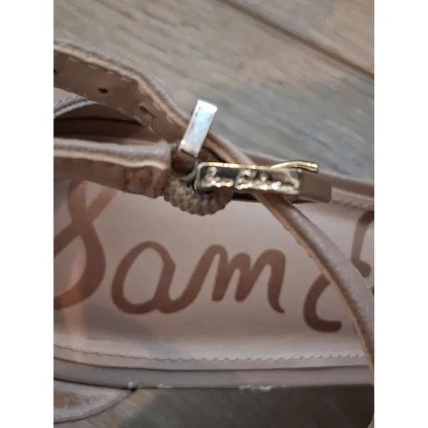 Sam Edelman Strappy Tan Beige Open Toe Heeled Sandals 3 in Heel Women size 8.5 - Image 5