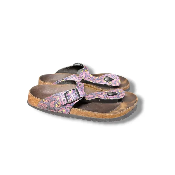 Papillio Birkenstock Pink Purple Paisley Thong Sandals Cork EU 41 US 10 - Image 4