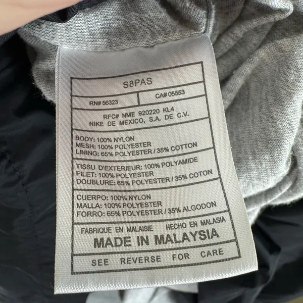 Nike Vintage Black Snap Up Hooded Packable Lined Windbreaker Women's Size XL‎ - Image 7