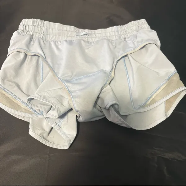 Lululemon Light Blue Athletic Shorts with Interior Size Button Sz 4 regular - Image 8