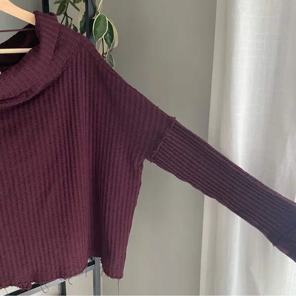 Free People Thermal Knit Cowl Neck Sweater - Image 2