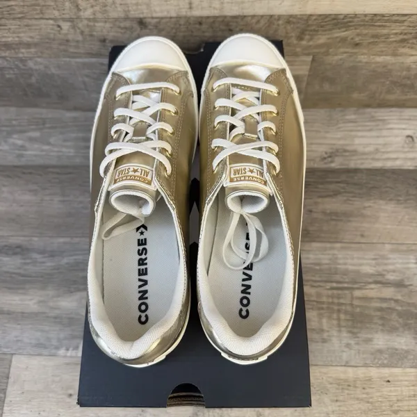 NEW Converse Chuck Taylor Dainty Lucky Ox Gold Metallic A15448C Women's Size 9.5 - Image 6