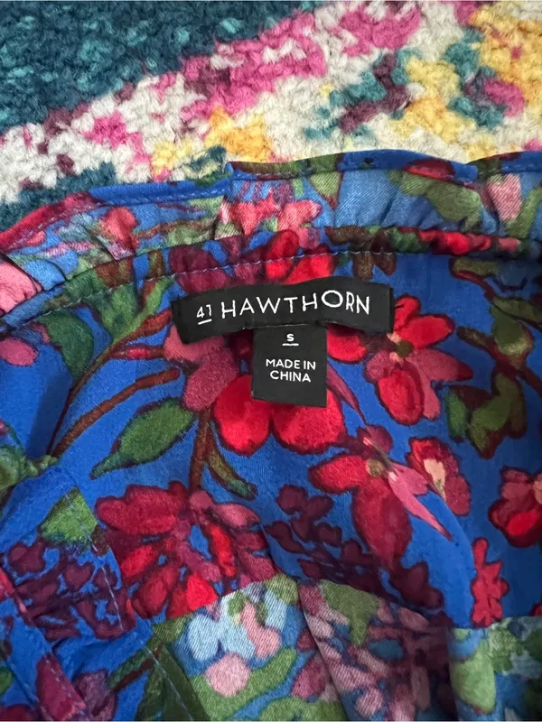 41 hawthorn Blue Floral Sleeveless Maxi Dress - Image 9