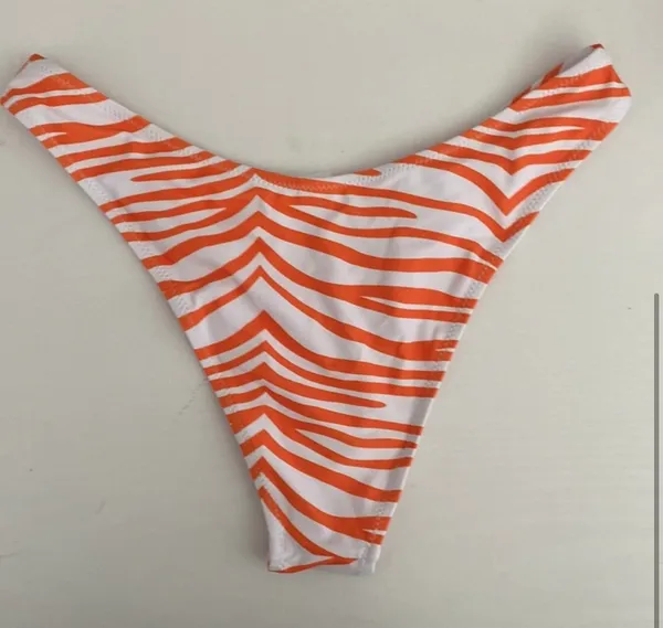 Cider orange and white tiger bikini set - Image 4