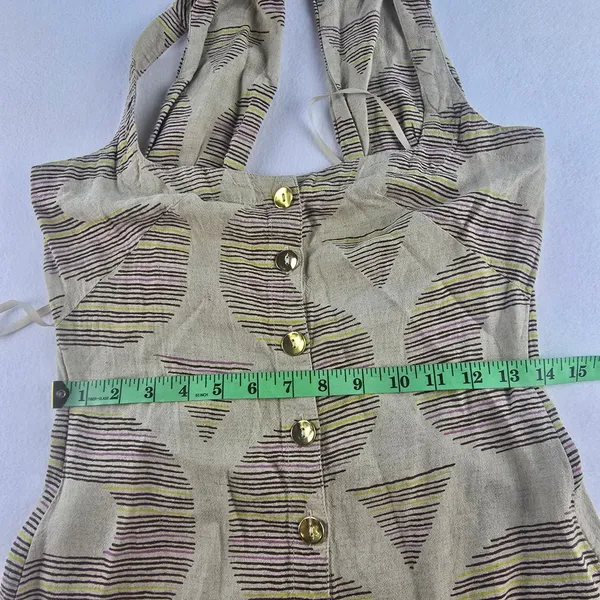 Anthropologie NWT Celandine Linen Halter Button-Front Maxi Dress‎ Beige XS - Image 11