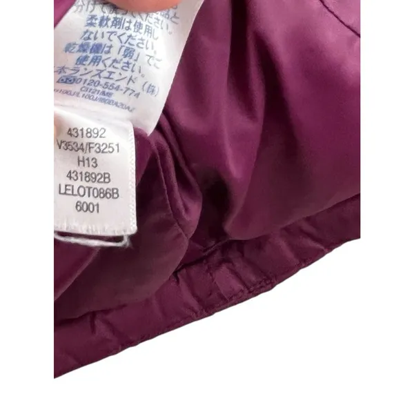 Lands' End Women's Jacket Puffer Coat XS Down Maroon Magenta Removable Hood Midi - Image 9