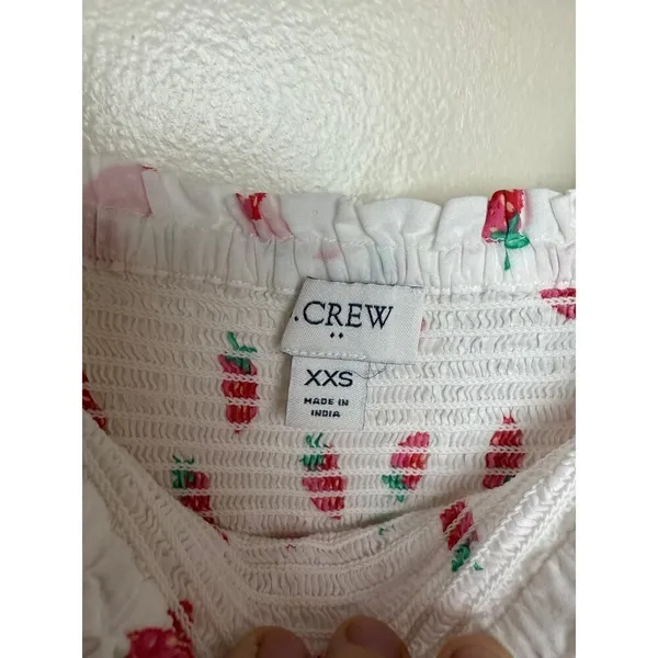 J. Crew Strawberry Smocked Tiered Midi Dress Sz. XXS - Image 5
