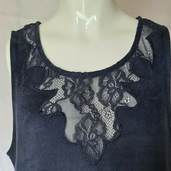 Altar'd State Blue Faux Suede Lace Mini Dress Scallop Hem Boho‎ Festival Largeye - Image 3