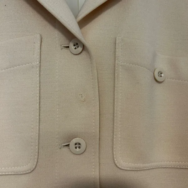 Jaeger London Vintage 100% Wool Trench Coat Cream Made in Great Britain Size 12 - Image 14
