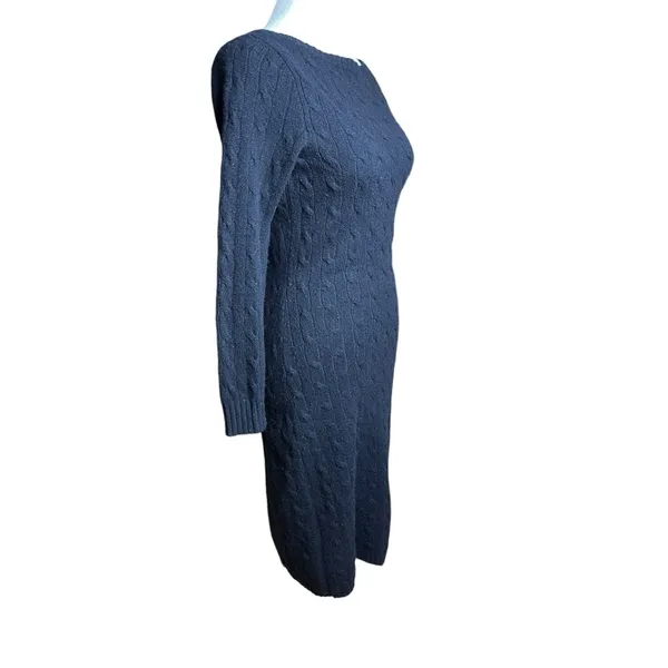 Ralph Lauren Black Label Cashmere Cable-Knit Sweater Dress Size M - Image 4
