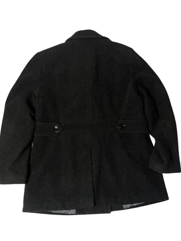 CALVIN KLEIN Charcoal Wool Blend Double Breasted Pea Coat Womens Size 14 - Image 5