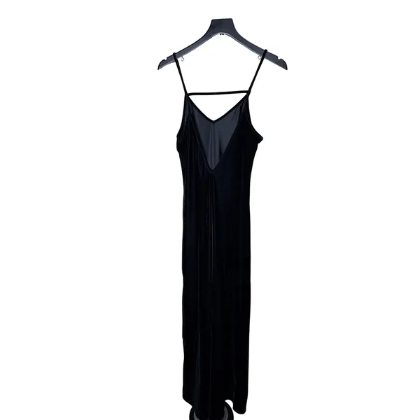 Forever‎ 21 Contemporary Black Velvet Open Back Maxi Slip Dress Small - Image 4