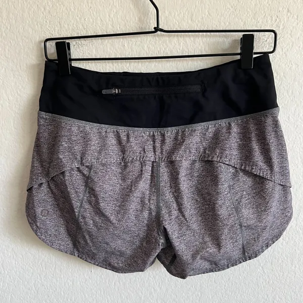 LULULEMON Run Times Short II 4" Heather Lux Black Grey Shorts Womens 4 - Image 4