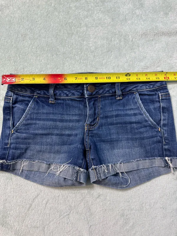 American Eagle Outfitters Indigo Rolled Hem Denim Shorts - Image 9
