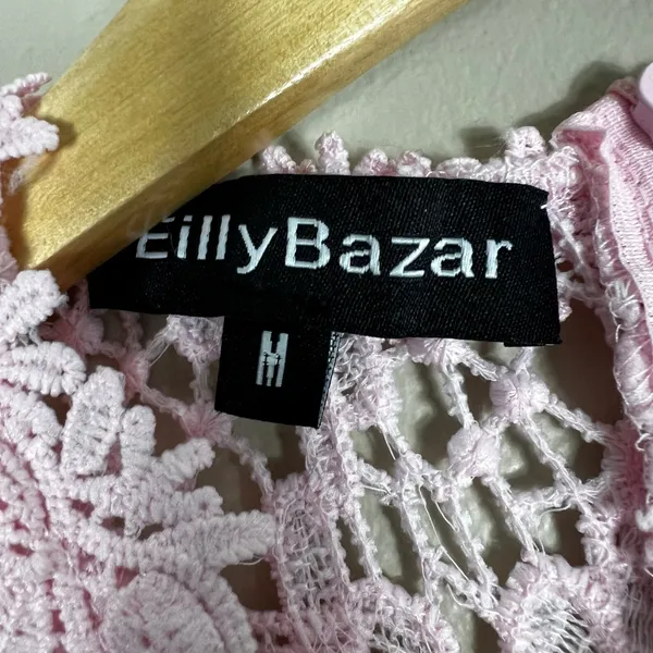 EillyBazar Floral Lace Sleeveless Mini Dress Pink Romantic Wedding Guest Size M - Image 5