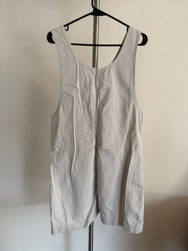 Vintage Cream jumpsuit with pockets and button-up front. - Image 2