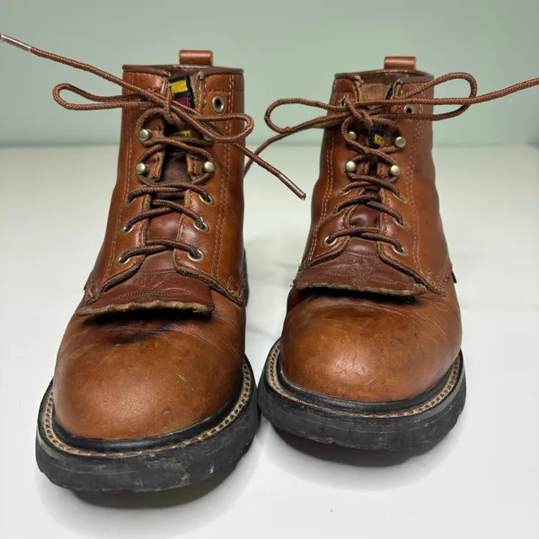 Ariat Women’s Kiltie Lace Up Brown Leather Roper Ankle Work Boots 6 - Image 4