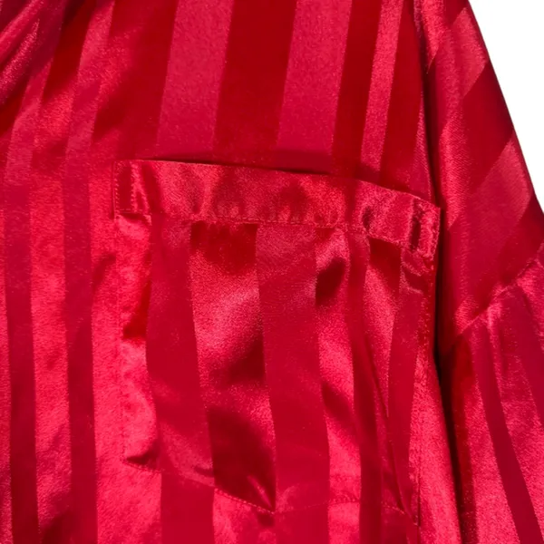 Victoria's Secret Red Striped Button Front Sleepshirt Lounge Pajamas Women Sz M - Image 5