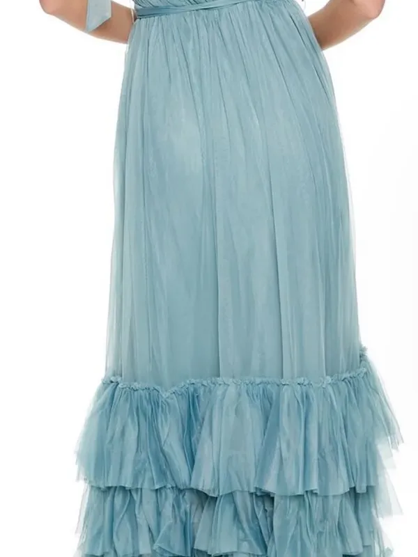 Elegant Blue women’s Boho style Dress - Image 4