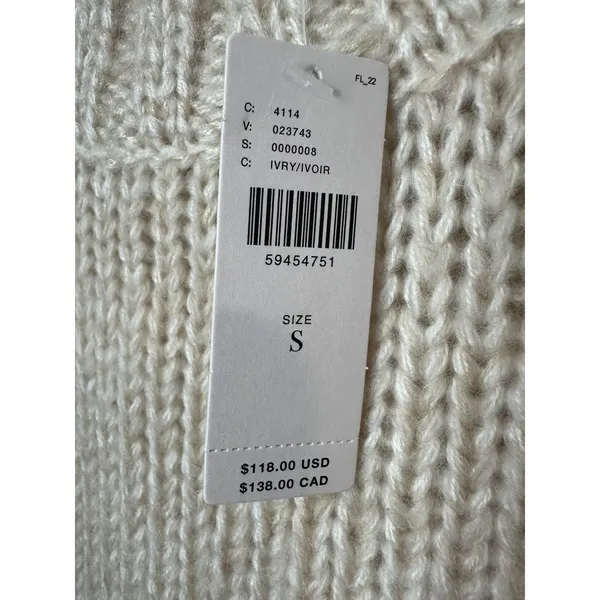 Anthropologie Greylin Dory Sweater Women's Size Small Cream‎ Chunky Knit #RR-1 - Image 3