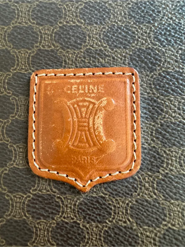 Celine Vintage Clutch Macadam Triomphe Coated Canvas Clutch Wristlet - Image 4