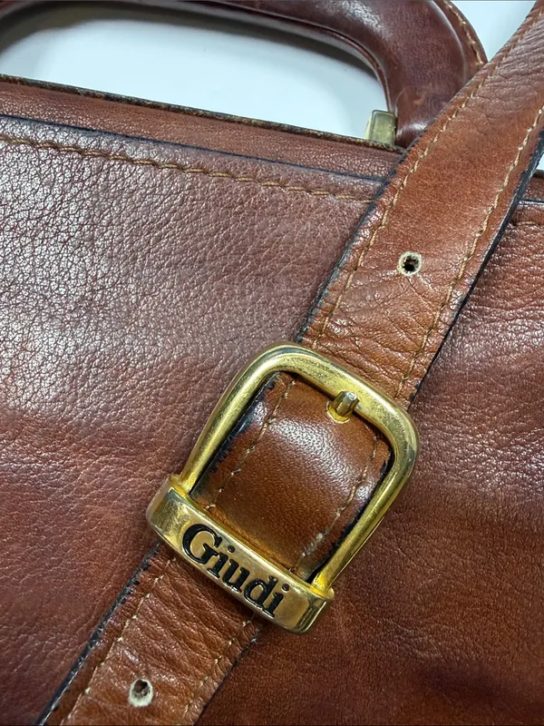 Guidi Vintage Brown Leather Crossbody Messenger Unisex Folio Work Bag - Image 4