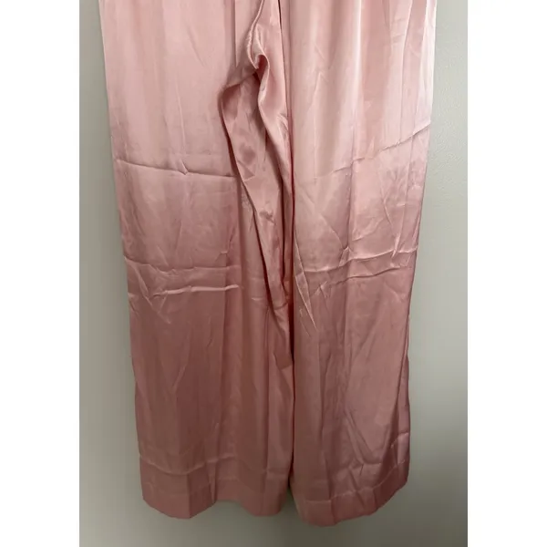 Daily Drills Resort Satin Pants Wide Leg Elastic Waist Light Pink Women's XS/S - Image 6