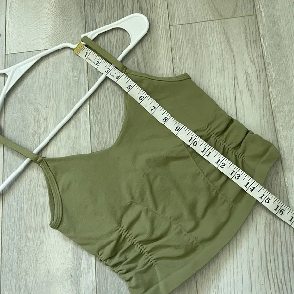 Free People Tank Top ruched crop good karma womens Green (xsmall small) workout - Image 6