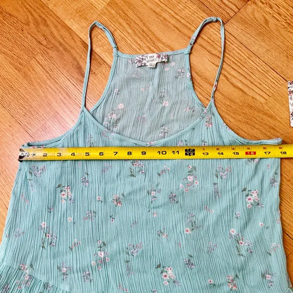 Pink Republic Floral Mint Green Women's Sleeveless Tank Top Adjustable Strap XL - Image 7
