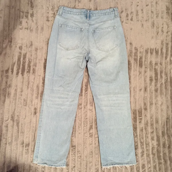 Vervet Distressed‎ Straight Leg Jeans Light Wash High Rise Size 27 - Image 3