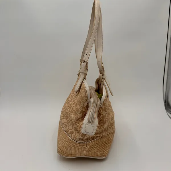 Fossil Monogram Canvas Brown Shoulder Satchel Purse - Image 11