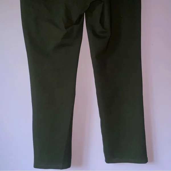 Quince Size L Ultra Stretch Ponte Dark Green Pull On Trouser Pants - Image 6