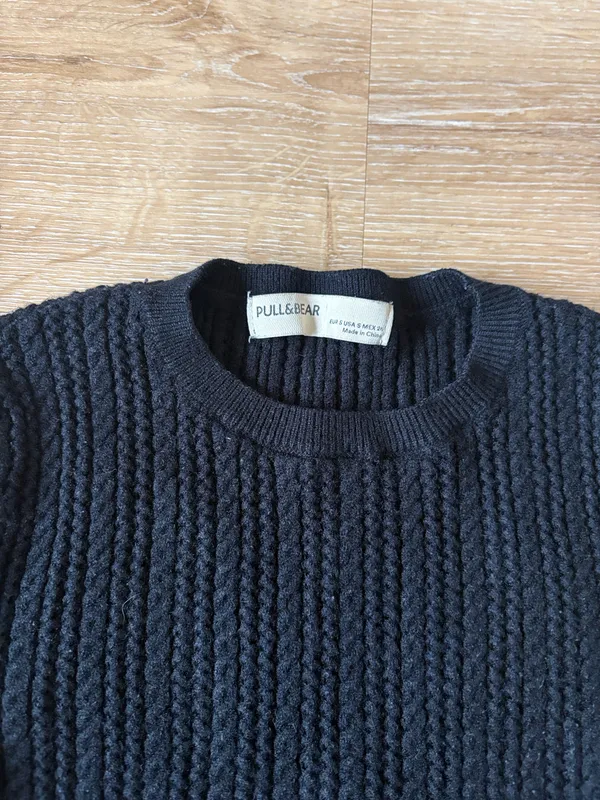 Pull & Bear Black Crewneck Knit Sweater - Image 3