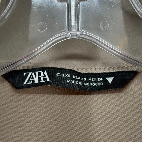 Zara Utility Mini Dress‎ Womens XS Taupe Minimalist Workwear Earthly Modern Chic - Image 6