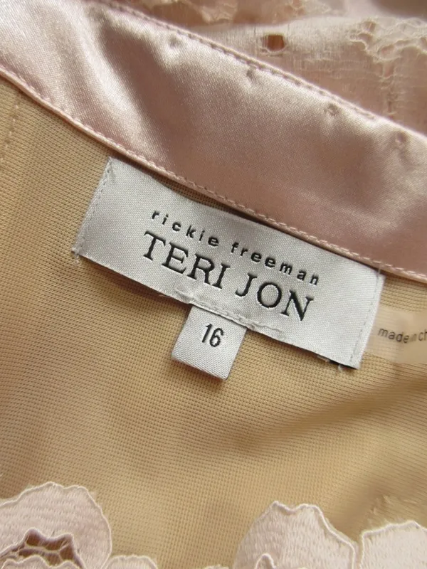 NWT Rickie Freeman for Teri Jon Lace & Taffeta Gown in Blush Pink Dress 16 - Image 6