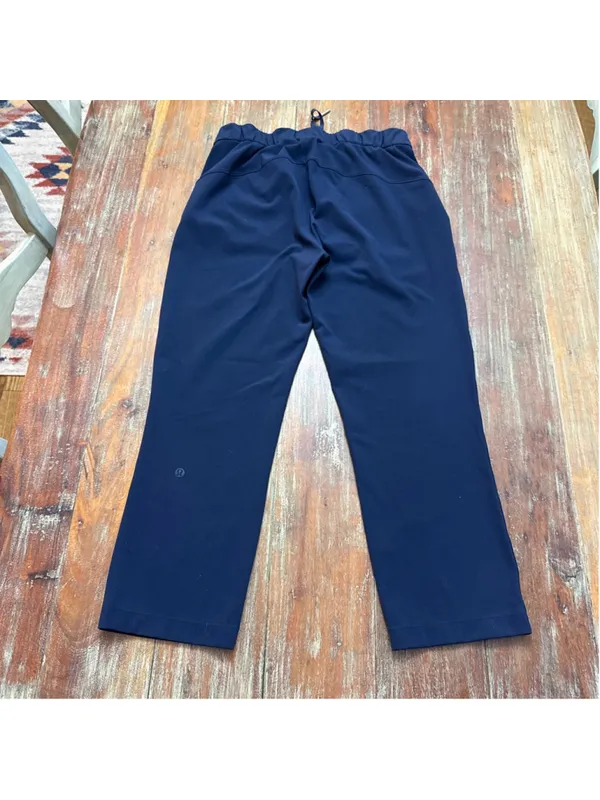 Lululemon Stretch Mid-Rise Cropped Pant 23" True Navy Blue Drawstring Trousers 4 - Image 13