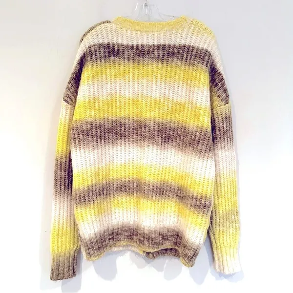 For Love & Lemons Celeste Chunky Knit Cardigan Womens M Yellow Ombre Boho Hippie - Image 9