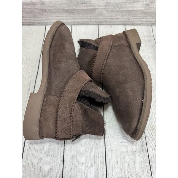 UGG Cory II Grey Suede Sheepskin Lined Ankle Boots Womens Slim Silhouette Sz 8.5 - Image 12