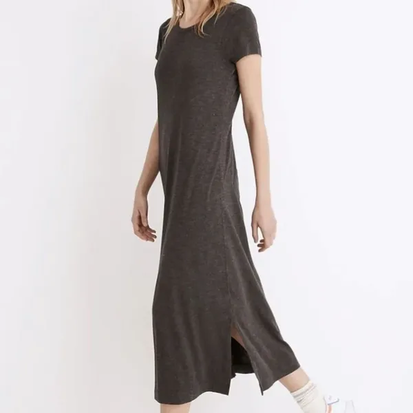 Madewell Olive Green T-Shirt Dress – Size Small – Short Sleeve Midi - Image 5