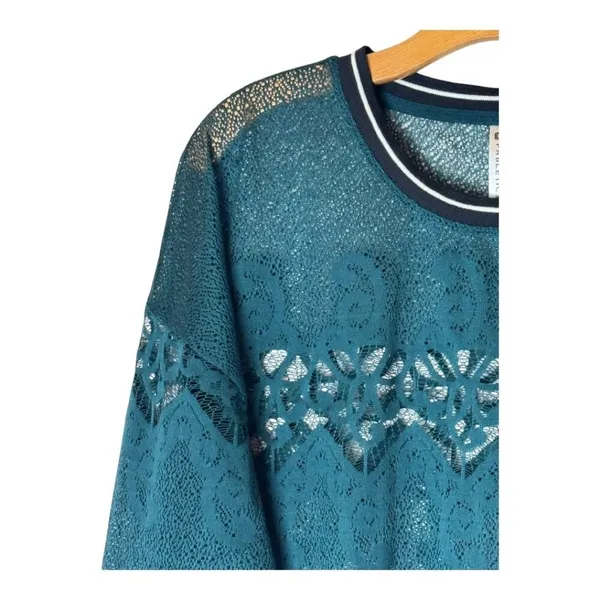 Fabletics Shirt Women Large Green‎ Spruce Sophie Lace Tunic Athleisure Yoga - Image 7