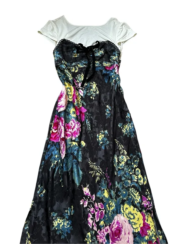 Anthropologie Floral Midi Slip Dress 90s Y2K Fairy Grunge Boho Whimsigoth - Image 3