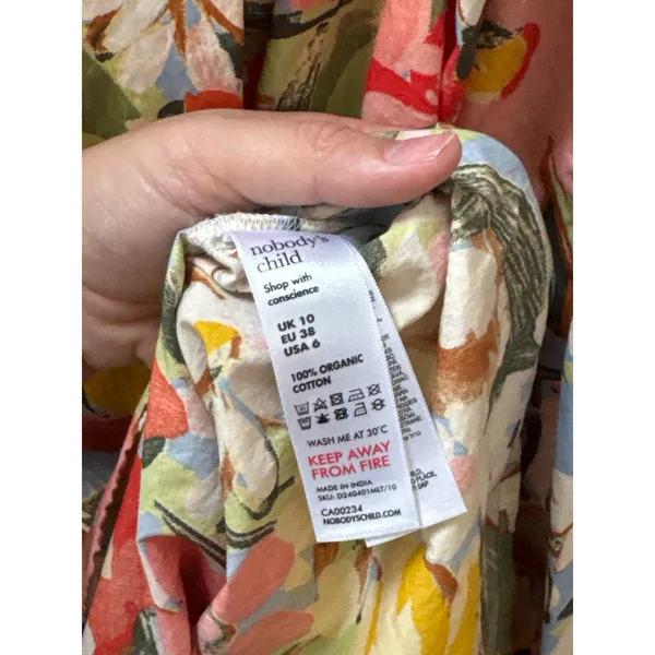 NOBODY'S CHILD Nova Floral Print Midi Dress Size Medium - Image 7
