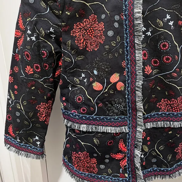 Ann Taylor Loft Primavera Fringe Trimmed Jacket size 2 - Image 7