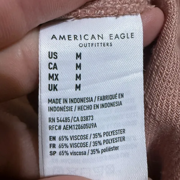 American Eagle Pink Terracotta Button Down Long Sleeve‎ Shirt Women’s Sz M Y2K - Image 4