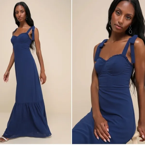 LULU's Prom Wedding Bridesmaid Sexy Elegant Bustier Romantic Flowy Maxi NWOT - Image 3